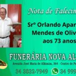 Sr. Orlando Aparecido Mendes de Oliveira aos 73 anos.